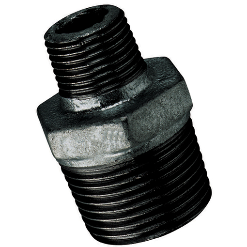 1" BSP Malleable Iron Pipe Fittings Black Iron Finish Threaded Tube