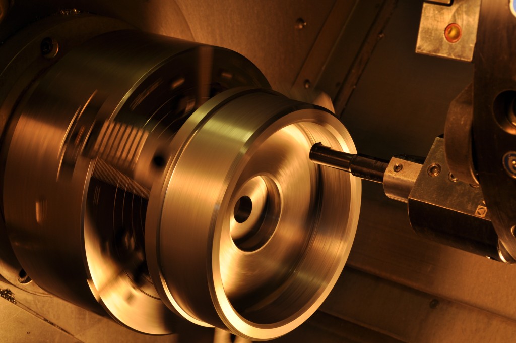 Lathe turning in the Pegasus machine shop
